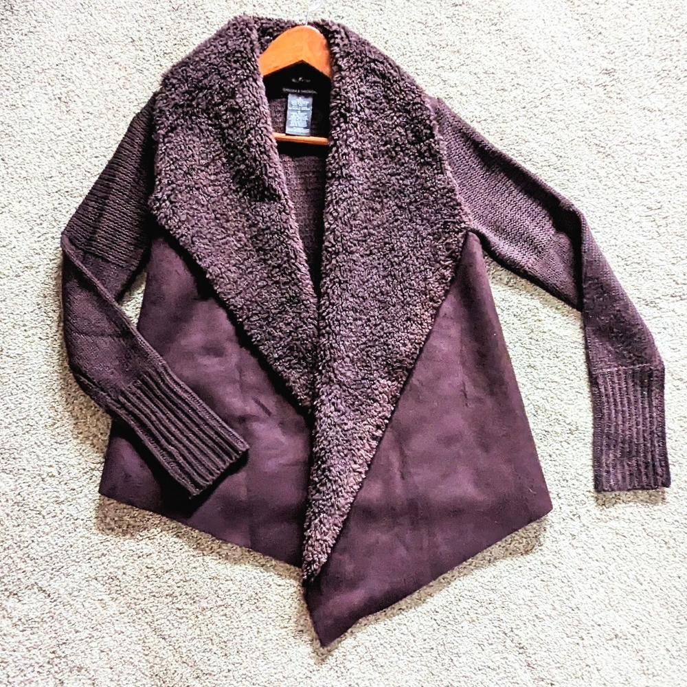 Cardigan Faux Suede, Purple - image 5